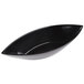 An Elite Global Solutions black oval melamine bowl with a black rim.