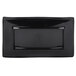 A black rectangular Elite Global Solutions Ming wave platter with a rectangle in the middle.
