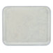 A white rectangular Cambro tray with a silver rim.