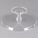 A clear plastic Fineline cake stand with a clear hexagonal base.