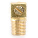 A gold plated brass screw with a nut.