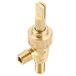 A brass Cooking Performance Group control valve with a gold metal handle.