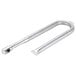 A silver curved stainless steel U type burner assembly.