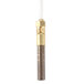 A brass and gold colored metal pole with a white cord.