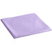 A folded Creative Converting Luscious Lavender Purple table cover on a white background.