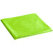 A green folded cloth on a white background.