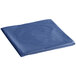 A navy blue folded plastic table cover on a white background.