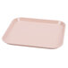 A light peach square Cambro tray with a handle.