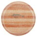 A Cambro round wooden tray with a stripe on it.