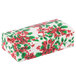 A white candy box with a red poinsettia design.