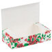 A white 1/4 lb. holiday candy box with a red and green poinsettia pattern.