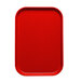 A red rectangular Cambro tray insert.