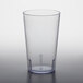 A clear plastic GET tumbler on a white surface.