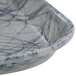 A close up of a Cambro square fiberglass tray with a gray swirl design.