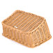 A honey-colored plastic cascading basket with a woven texture.