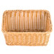 A honey-colored plastic cascading basket with a close-up view.