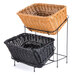 A black GET Designer Polyweave plastic cascading basket on a stand.