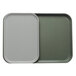 A grey rectangular tray insert with green and gray sides.