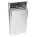 A silver stainless steel rectangular waste receptacle by Bobrick.