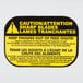 A yellow and black warning sign with yellow text that says "Caution Sharp Blades" for a Weston 31 Blade Meat Tenderizer Attachment.