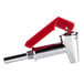 A Bunn faucet assembly with a red and silver faucet handle.