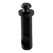 A black plastic cylinder with a round knob.