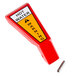 A red and yellow Bunn warning label on a metal tube.