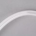 A clear plastic tube with a white curved edge.