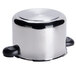 A silver stainless steel Matfer Bourgeat pressure cooker with two handles on a counter.