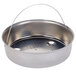 A silver stainless steel Matfer Bourgeat pressure cooker with a handle.