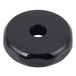A black circular Bunn faucet bonnet with a hole.