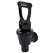 A Bunn black plastic faucet assembly with a black handle.