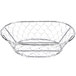An American Metalcraft oval chrome wire mesh basket with a metal handle.