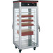 A Hatco Flav-R-Savor pizza holding cabinet with pizza boxes displayed inside.