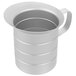A silver metal Vollrath measuring cup with a handle.