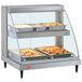 A Hatco Glo-Ray double shelf countertop food display case with food in it.