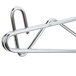 A close-up of a Metro chrome metal wall mount shelf support.