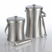 Two American Metalcraft stainless steel ice buckets with lids.