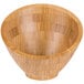 An American Metalcraft bamboo wooden bowl with a pattern on it.