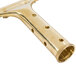 A close up of the brass handle on an Unger GoldenClip window squeegee.