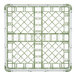 A white and green Vollrath Signature glass rack with a grid pattern.