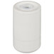 A white cylinder with a round top and a hole in it.