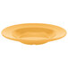A close-up of a yellow GET Diamond Mardi Gras melamine bowl.