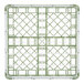 A white and green plastic Vollrath glass rack with a grid pattern.