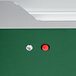 A green Hatco Glo-Ray countertop warmer with a red button.