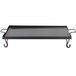 An American Metalcraft black wrought iron rectangular griddle with two handles.