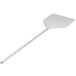 An American Metalcraft white all aluminum pizza peel with a long handle.