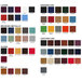 A chart of different colors of leather for Menu Solutions Chicago screw-post menu covers.