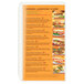 A Menu Solutions clear vinyl sheet protector with a close up of a burger on it.