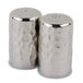 An American Metalcraft stainless steel salt and pepper shaker set with a hammered finish.